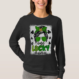 Camiseta Mensageiro Bun Leopard Dia de São Patrício Uma Mãe