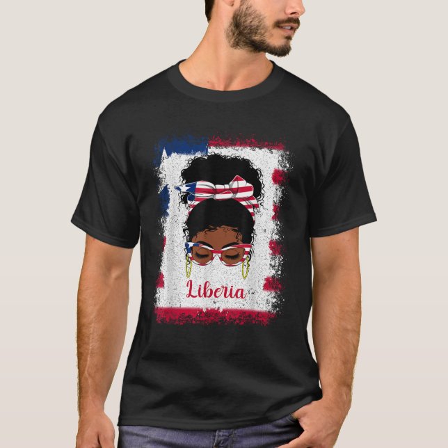 Camiseta Mensageiro Bun Liberiano Libéria Bandeira Mulher M (Frente)