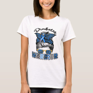 Camiseta Mensageiro Diabetes Guerreiro Azul-Leopardo Consci