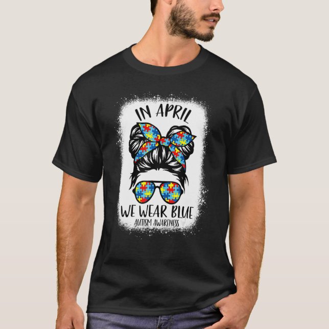 Camiseta Mensageiro Em Abril Vestimos Autismo Azul Sensibil (Frente)