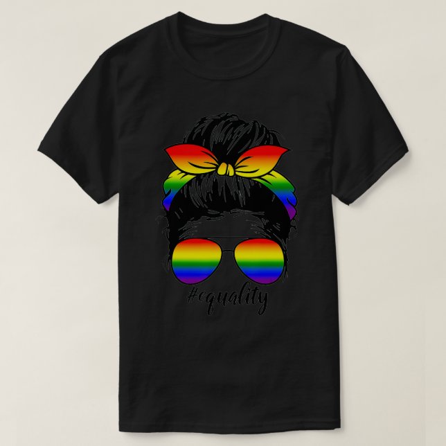 Camiseta Mensageiro Igualdade LGBT Lésbica Orgulho gay Mês  (Frente do Design)