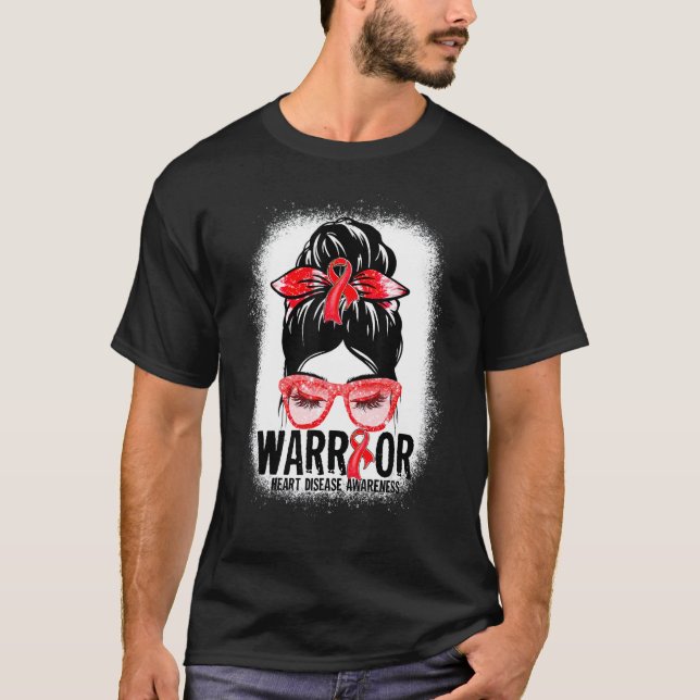 Camiseta Mensageiro Leopard Red Ribbon Heart Warrior (Frente)