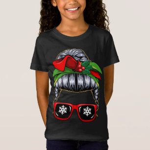 Camiseta Mensageiro Mãe Natal Pajama Cute X-Mas Wreath B
