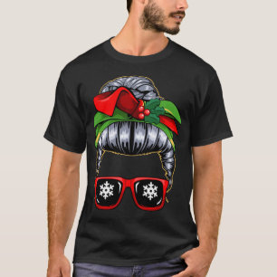 Camiseta Mensageiro Mãe Natal Pajama Cute X-Mas Wreath B