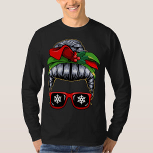 Camiseta Mensageiro Mãe Natal Pajama Cute X-Mas Wreath B
