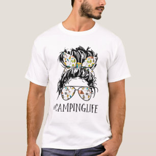 Camiseta Mensageiro Mamãe Óculos Acampando A Vida Lá For