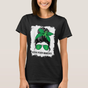 Camiseta Mensageiro Saúde Mental S Consciência Fita Verde _