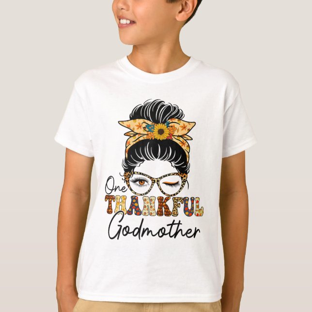 Camiseta Mensageiro Um Feliz Madrinha Fall Outono Obrigado (Frente)