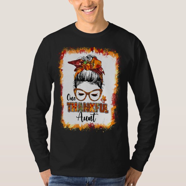 Camiseta Mensageiro Uma Tia Agradecida Autumn Fall Turkey T (Frente)