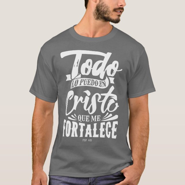 Camiseta Mensagem bíblia de Deus cristão em espanhol (Frente)
