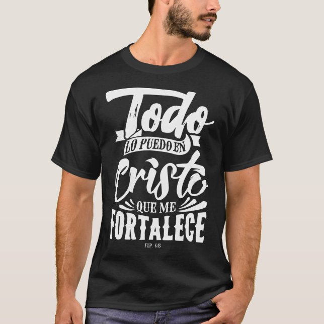 Camiseta Mensagem bíblia de Deus cristão em espanhol Cristi (Frente)