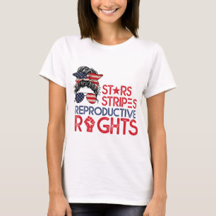 Camiseta Mensagem Bun American Flag Pro Choice Star Stripes
