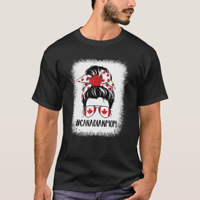 Camiseta Mensagem Bun Canadense Mãe Feliz Dia do Canadá Ban (Frente)