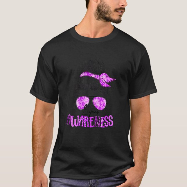 Camiseta Mensagem Bun Hair Lupus Awarness Lupus Warrior (Frente)