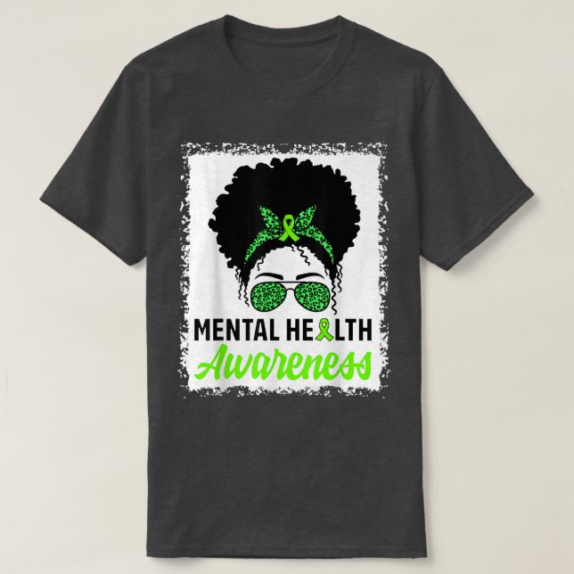 Camiseta Mensagem Bun Hair Saúde Mental Guerreiro Saúde Men (Frente do Design)
