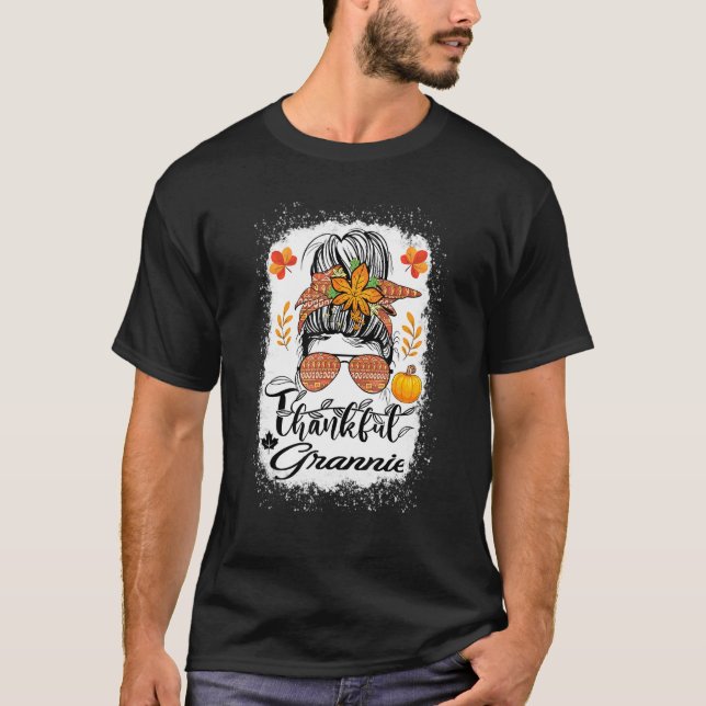 Camiseta Mensagem Bun One Graças a Grannie Fall Autumn Than (Frente)