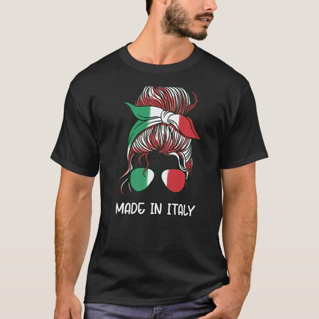 Camiseta Mensagem Buns Italiano Made Girl Italy Girl Italia (Frente)