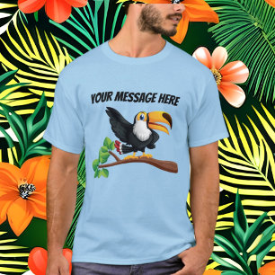 Camiseta Mensagem de adição do toucan de Cute Beach