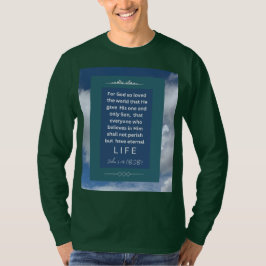 Camiseta Mensagem de Amor - John 3-16 - Long Sleeve Green -