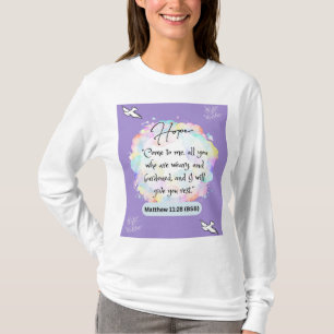 Camiseta Mensagem de esperança - Matthew 11-28 - Long Sleev