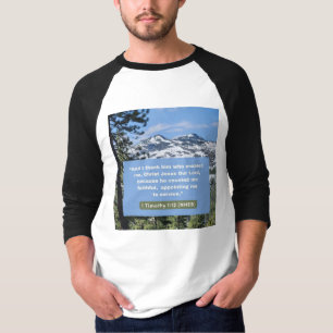 Camiseta Mensagem de Fé - 1 Timothy 1-12 - 3/4 Comprimento
