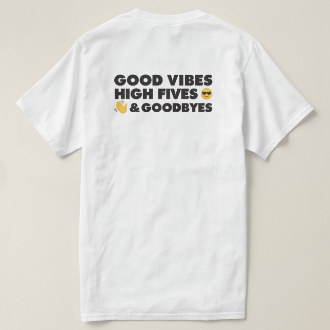 Camiseta Mensagem de Graduação de Boas Vibes (Verso do Design)