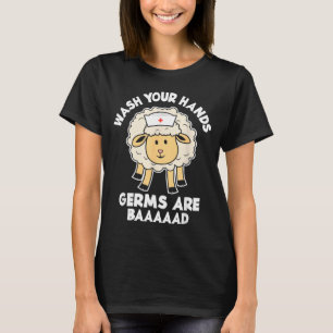 Camiseta Mensagem de Higiene Divertida para Lavar as Mãos P