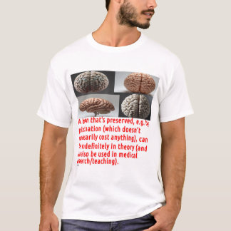 Camiseta Mensagem de Preservação do Cérebro (design de 4 im