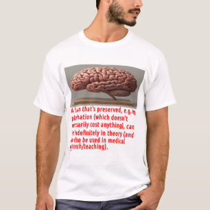 Camiseta Mensagem de Preservação do Cérebro (em madeira)