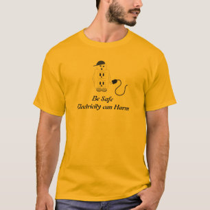 Camiseta Mensagem de Segurança Tomada Elétrica