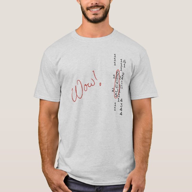 Camiseta Mensagem de SETI do sinal do wow (Frente)