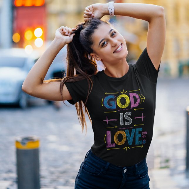 Camiseta Mensagem divina: Deus é Setas do Amor (Criador carregado)
