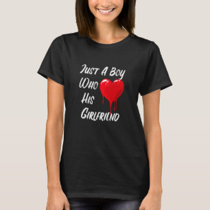 Camiseta Mensagem Do Dia de os namorados Red Heart Boy