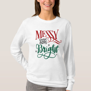 Camiseta Mensagem e Brilho Arma de Natal Festiva Engraça