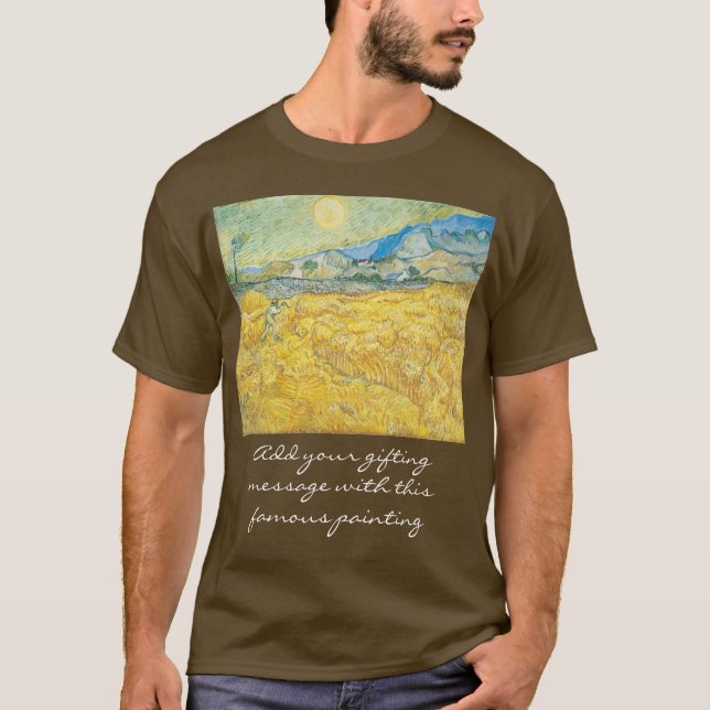 Camiseta Mensagem Personalizada de Campo de Trigo Van Gogh  (Frente)