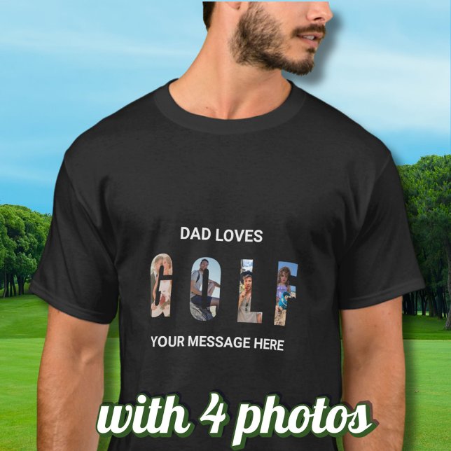 Camiseta Mensagem Personalizada de Golf de Pai Divertido 4  (Criador carregado)