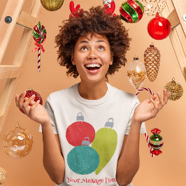 Camiseta Mensagem Personalizada de Ornamentos de Natais vin