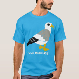 Camiseta Mensagem Personalizada do Gráfico de Seagull de C