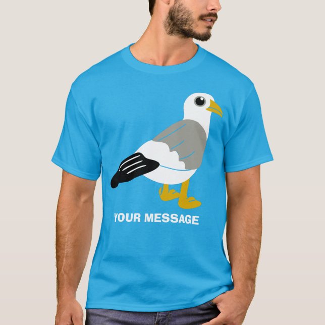 Camiseta Mensagem Personalizada do Gráfico de Seagull de Ca (Frente)