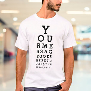 Camiseta Mensagem Personalizada Teste de Visão Divertido Gr