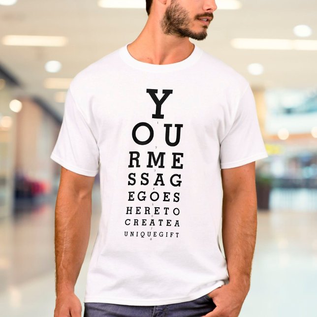 Camiseta Mensagem Personalizada Teste de Vista Divertido Gr (Criador carregado)
