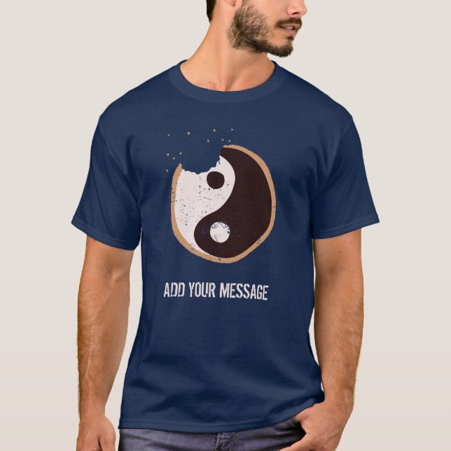 Camiseta Mensagem personalizada Yin e Yang Black and White  (Frente)