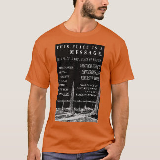 Camiseta mensagens de advertência de resíduos nucleares de