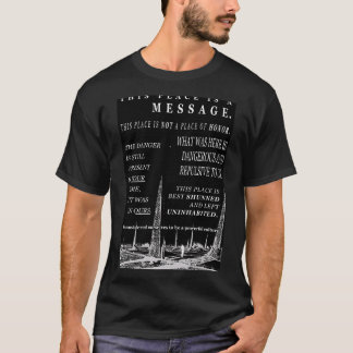 Camiseta Mensagens de aviso sobre resíduos nucleares a long