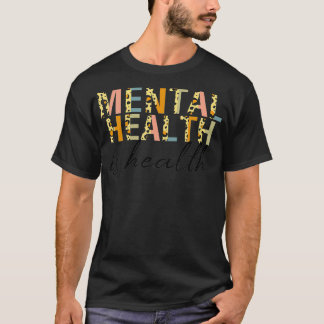 Camiseta Mental Health Awareness Leopard Graphic Pastel Col