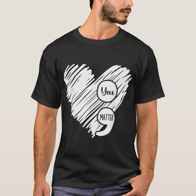 Camiseta Mental Health Awareness Week Semicolon Suicide Pre (Frente)