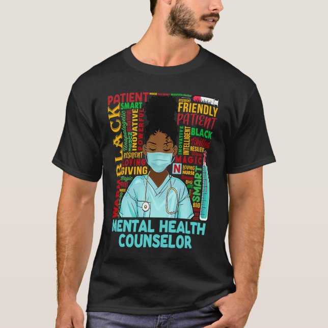 Camiseta Mental Health Counselor African Women Black Histor (Frente)