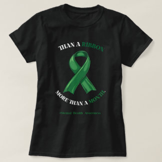 Camiseta Mental Health Green Ribbon Long-Term Support Art