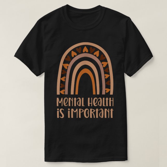 Camiseta Mental Health Is Important Rainbow Mental Health A (Frente do Design)
