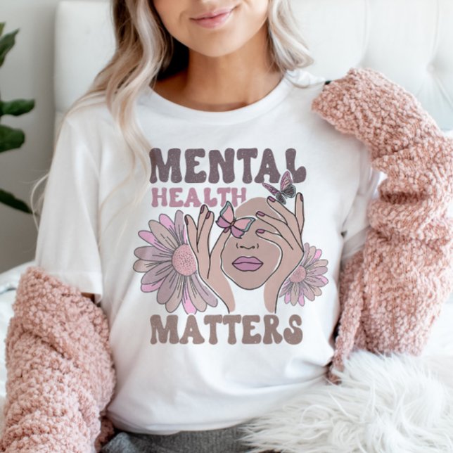 Camiseta Mental Health Matters Awareness Feminine Boho  (Criador carregado)